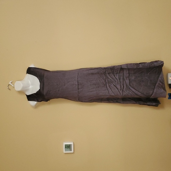 Lee Andersen - Crushed Silk Midi Shop Neck Dress - Deep Purple NEW - Picture 1 of 9